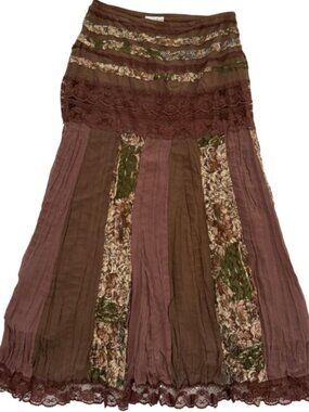 Women's Brown and Green Skirt